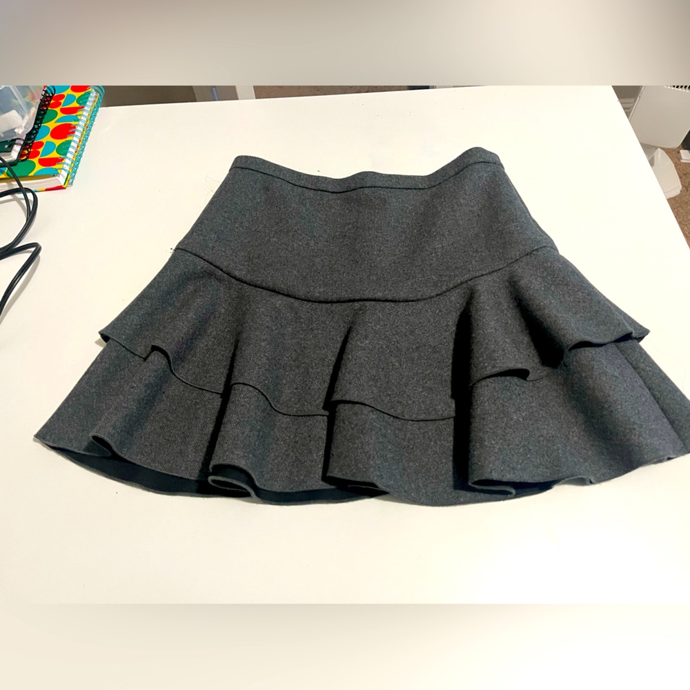 Size two, women J.Crew gray winter skirt wool